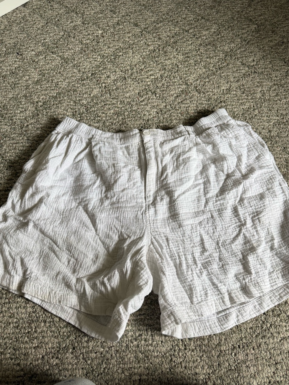 aerie White Textured Casual Shorts